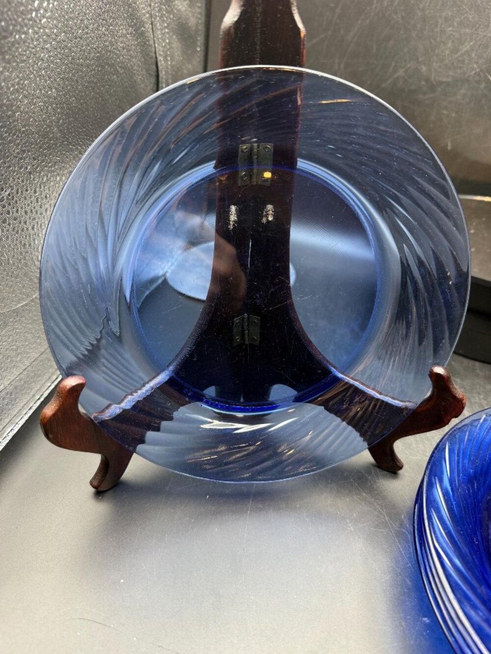 Pyrex Festiva Swirl Cobalt Bread Plates Set of 5